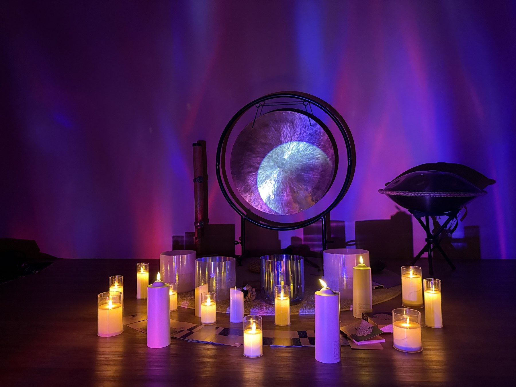 Gong, sound bowls and the Soulwaves studio