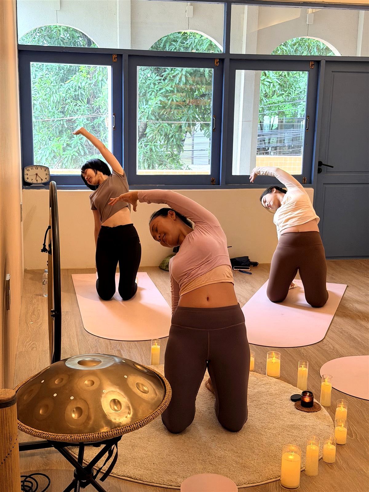 A moment from a Soulwaves yoga or sound healing class