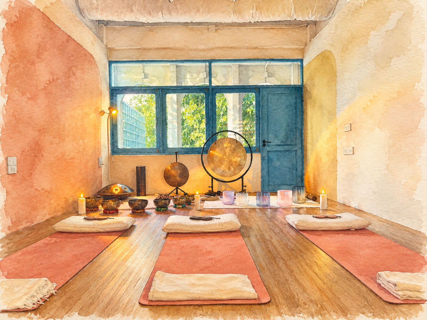 Gong, sound bowls and the Soulwaves studio